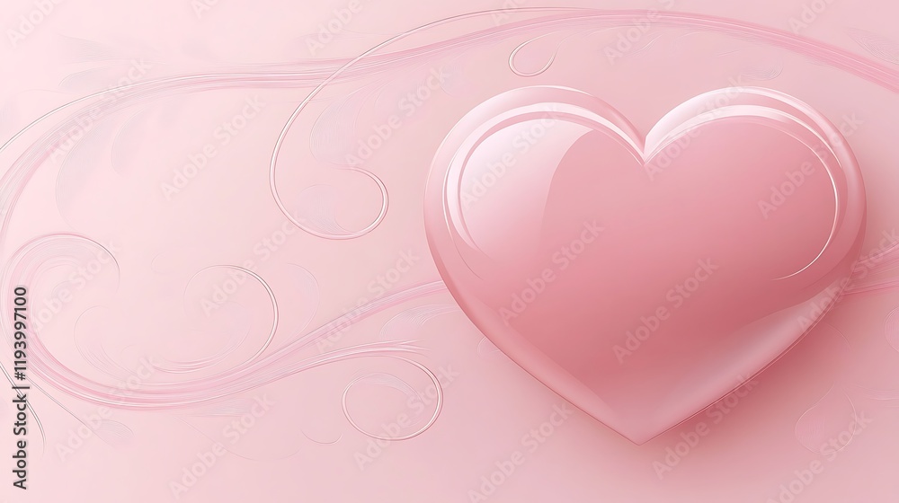 Pink Heart Shaped Object With Delicate Swirls Background Pink Heart Shaped Object With Delicate Swirls Background