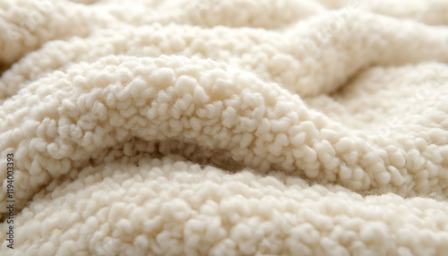 Soft cream sherpa fleece texture close-up