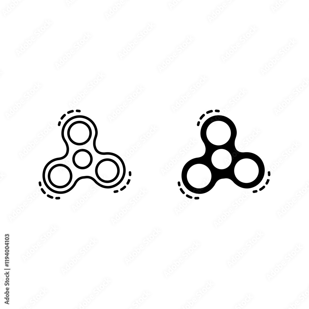 Fidget spinner icon set color editable Fidget spinner icon set color editable
