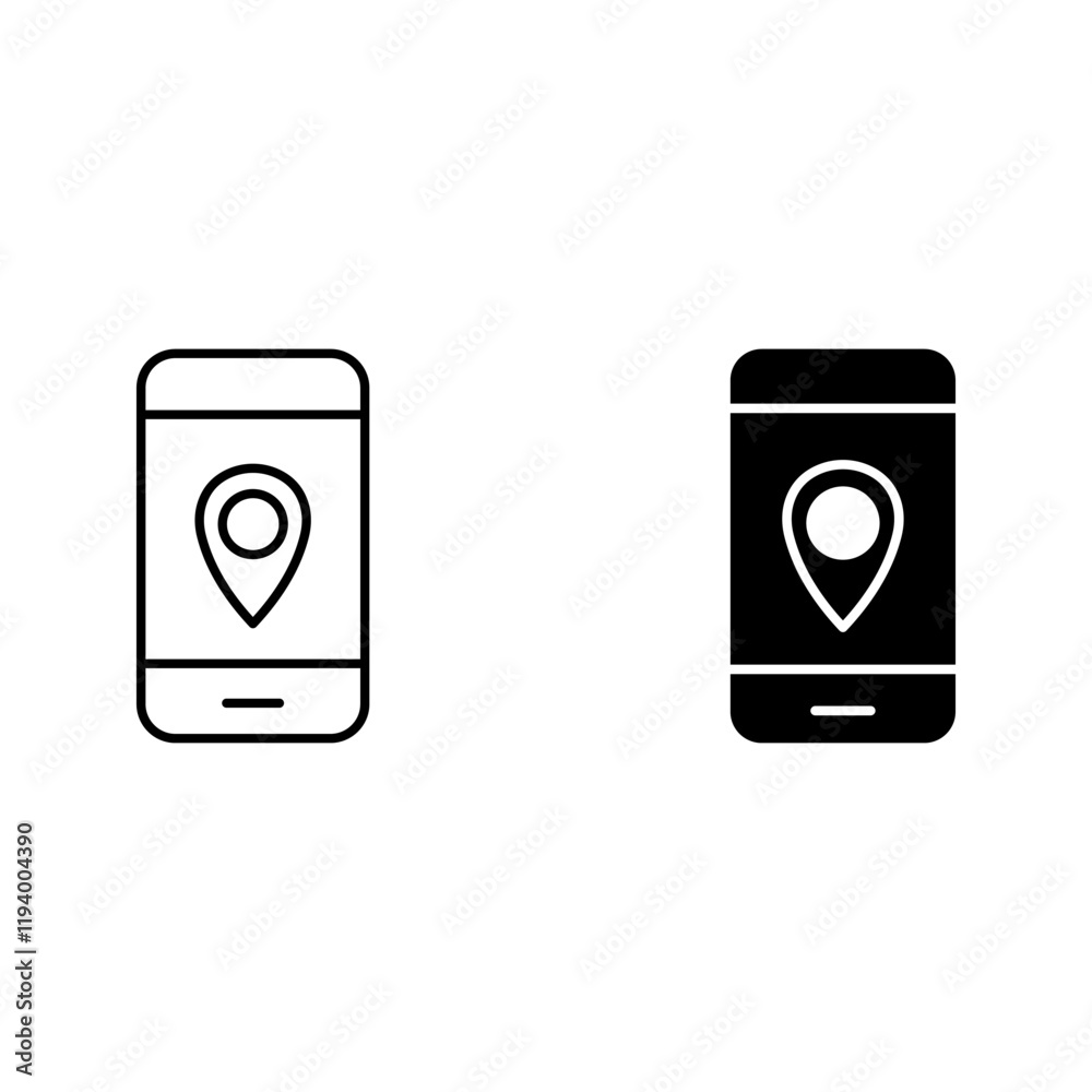 Location tracking icon set set color editable Location tracking icon set set color editable