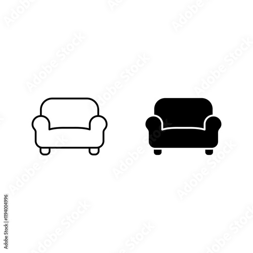 Sofa couch icon set color editable