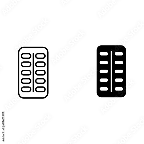 tablets strip icon set color editable