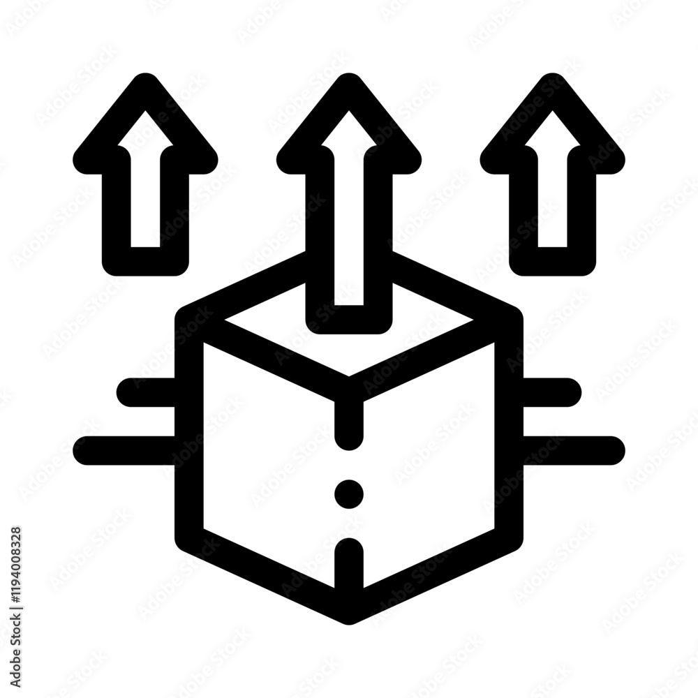 Delivery Box with Arrow line icon Delivery Box with Arrow line icon