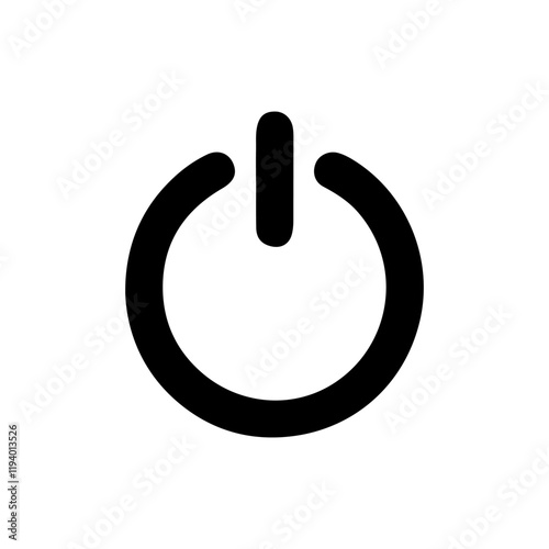 Black power button icon silhouette vector illustration on white background.