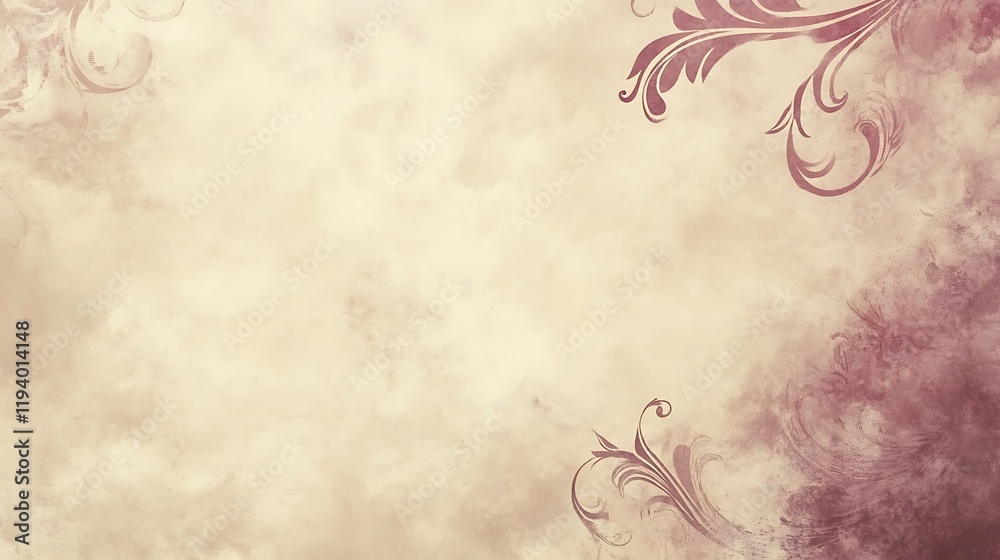 Elegant Beige Background With Corner Floral Designs Elegant Beige Background With Corner Floral Designs