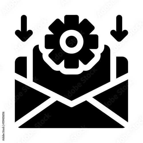 Email automation glyph icon photo