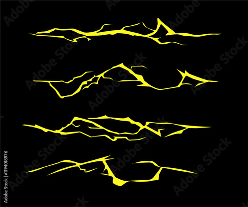 lightning strike vector image Realistic electricity visual effect design template
