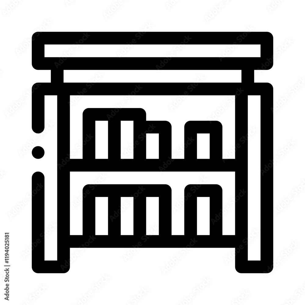 Bookshelf line icon Bookshelf line icon