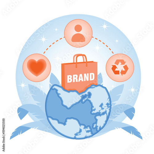 Sustainable branding concept that displays people's concern for the environment.
