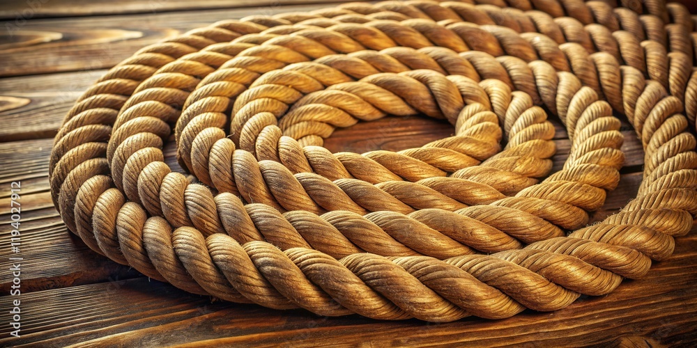 A tightly woven nautical rope forms a circular pattern on a rustic wooden surface, showcasing the intricate details and natural texture of the material. A tightly woven nautical rope forms a circular pattern on a rustic wooden surface, showcasing the intricate details and natural texture of the material.