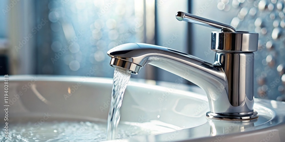 A gleaming chrome faucet, perfectly positioned, dispenses a steady stream of water into a pristine white basin, creating a calming visual of modern sanitation. A gleaming chrome faucet, perfectly positioned, dispenses a steady stream of water into a pristine white basin, creating a calming visual of modern sanitation.