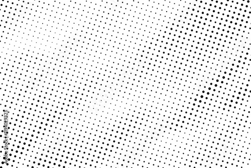 Black Dotted Texture on White Background . Modern Vector Art . Old Paper Effect with Comic Texture . Abstract Wall Design . Grunge Comic Texture Overlay . Vintage Paper Look	