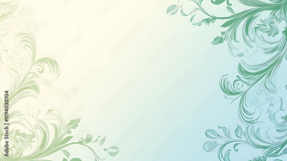 Elegant Green Floral Design Background Image Elegant Green Floral Design Background Image