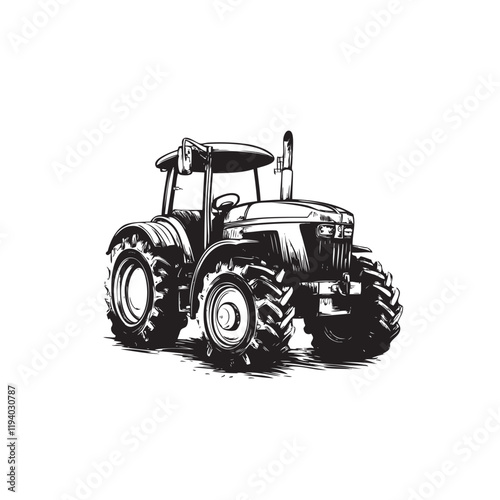 tractor isolated on white