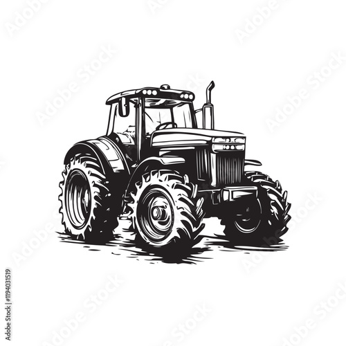 tractor isolated on white