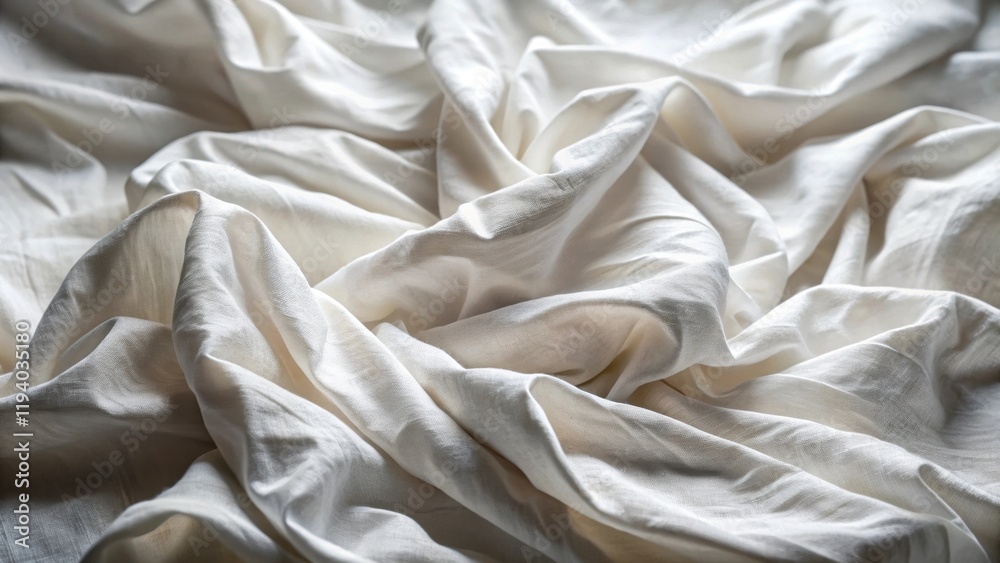 Abstract Texture of Draped White Fabric, Emphasizing Subtle Light and Shadow Interactions Abstract Texture of Draped White Fabric, Emphasizing Subtle Light and Shadow Interactions