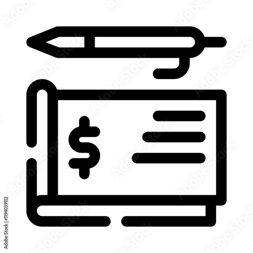 Checkbook line icon