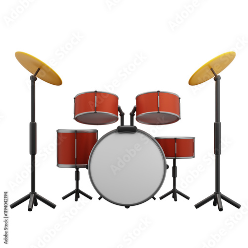 3D Drum Set Illustration