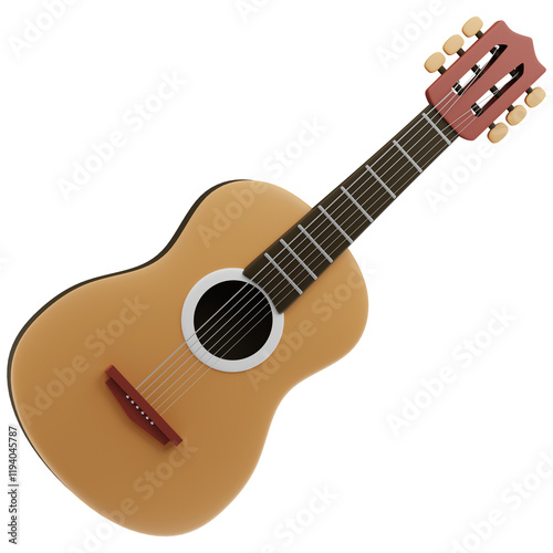 3D Acoustic Guitar Illustration