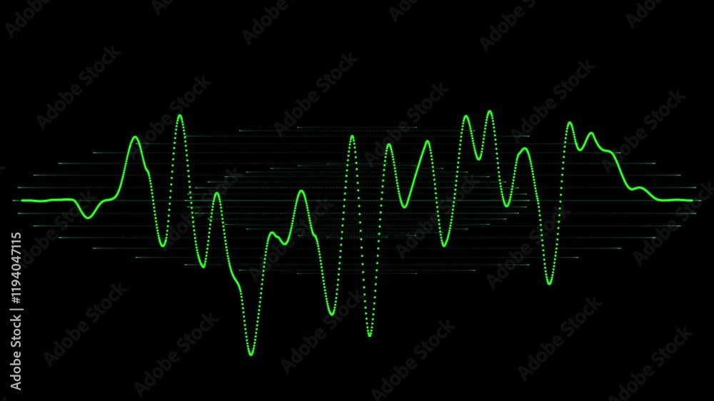 Visual representation of a wave on an oscilloscope screen, waveform, electronic, technology, monitor, screen, display.