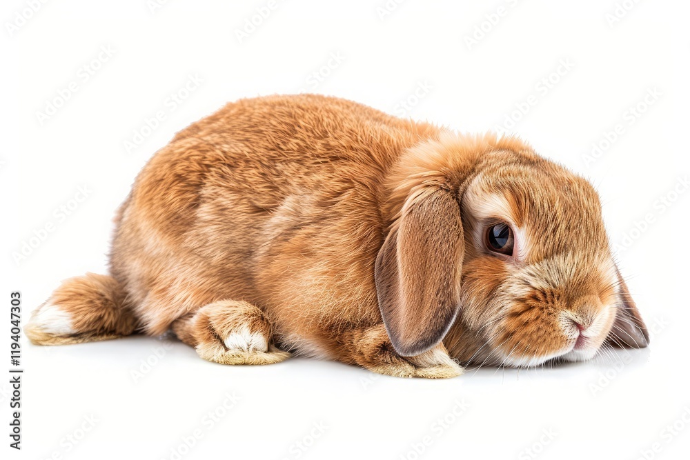Brown French Lop rabbit isolated on a white background Brown French Lop rabbit isolated on a white background