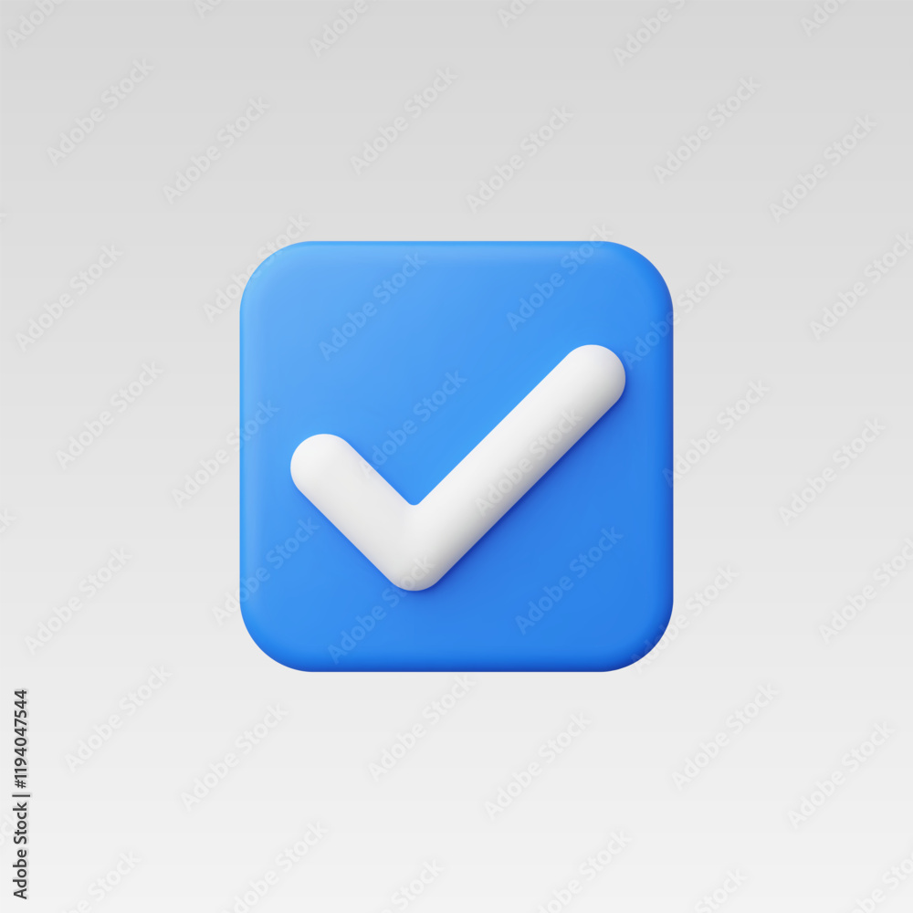 3d Realistic Check mark button vector illustration 3d Realistic Check mark button vector illustration
