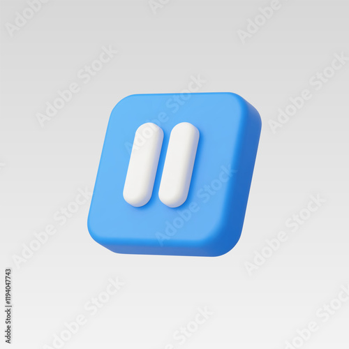 3d Realistic Pause Icon vector illustration