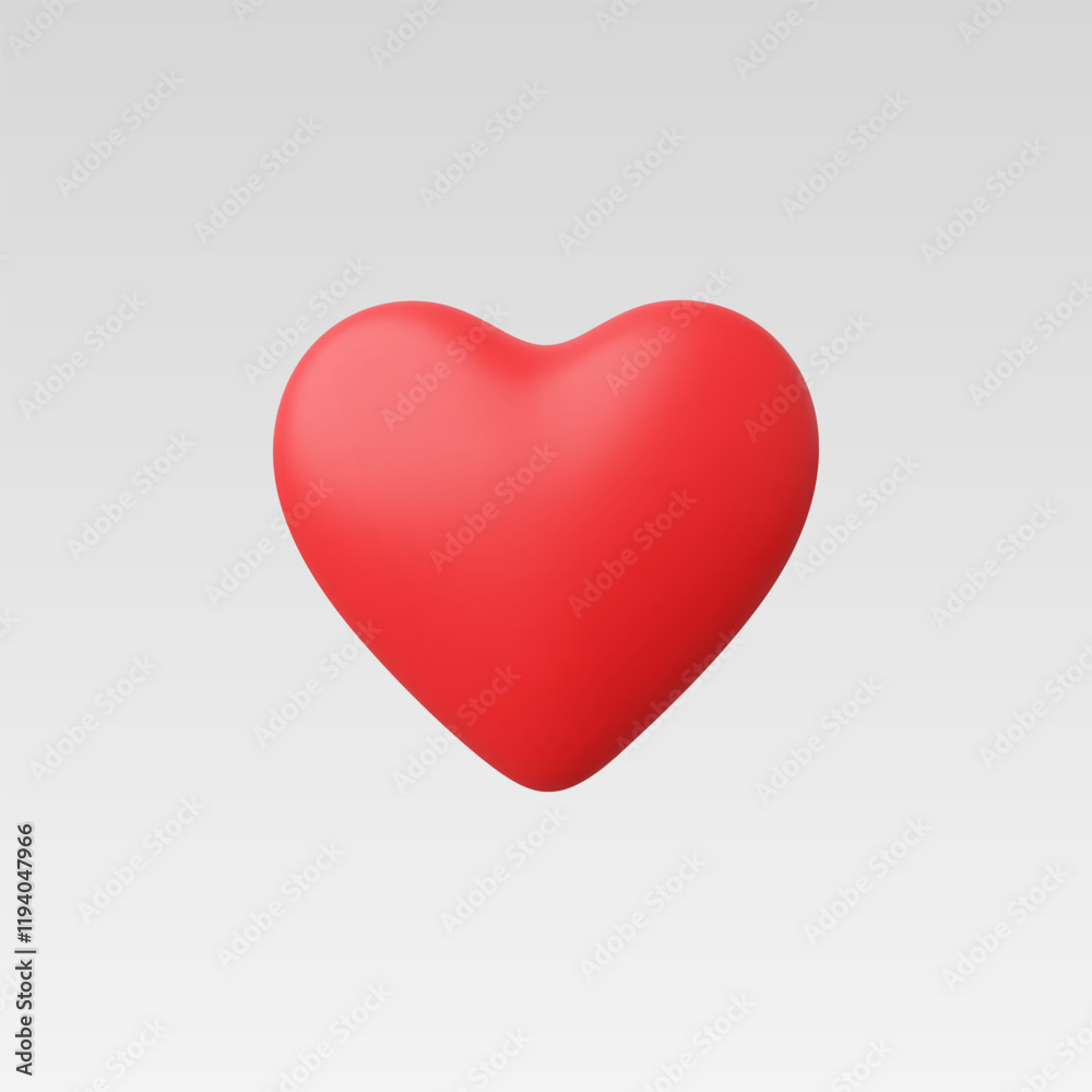 3d Realistic Heart or Love Icon vector illustrations