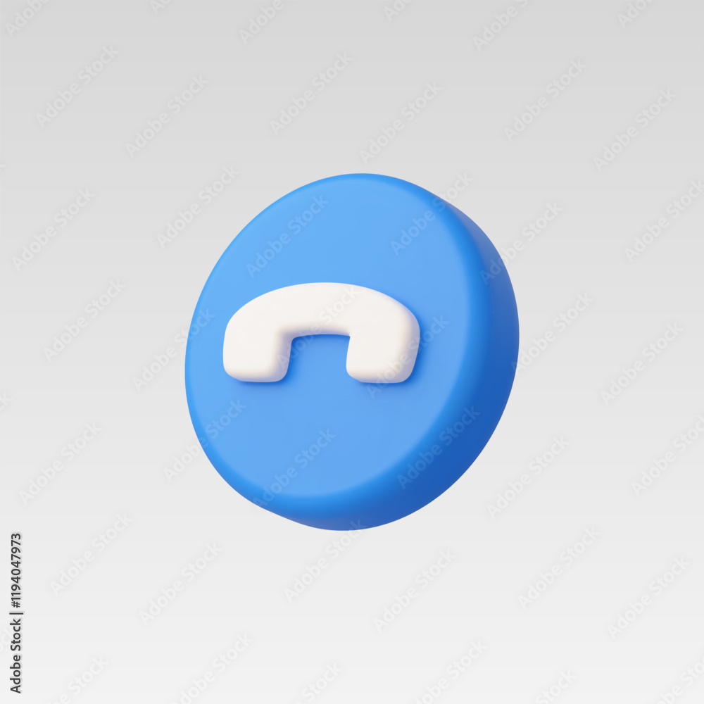 3d Realistic End Call icon vector illustration 3d Realistic End Call icon vector illustration