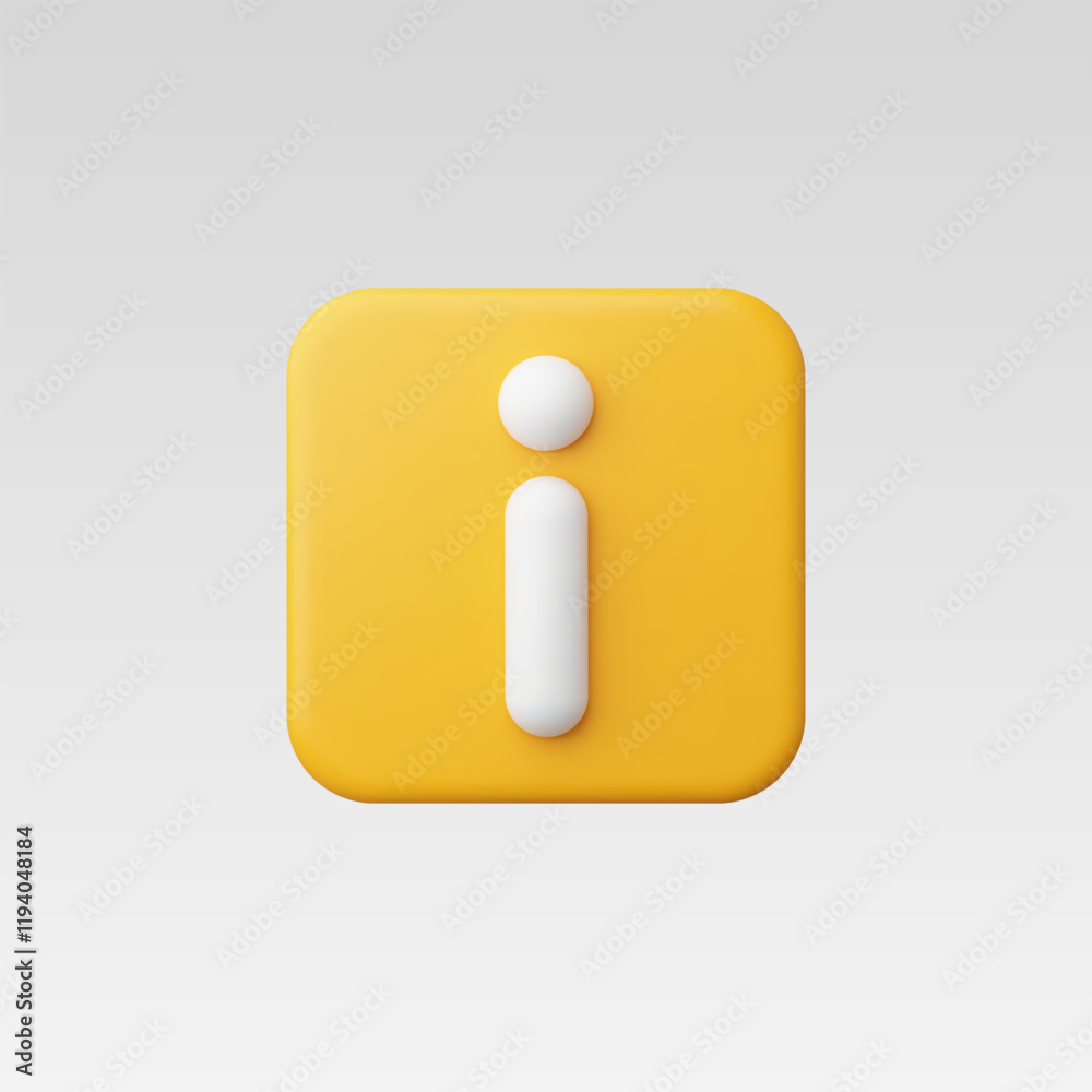 3d Realistic Information Icon vector illustration 3d Realistic Information Icon vector illustration