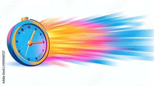 Colorful Stopwatch Representing Speed and Time photo