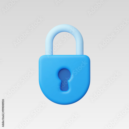 3d Realistic Locked Padlock vector illustration