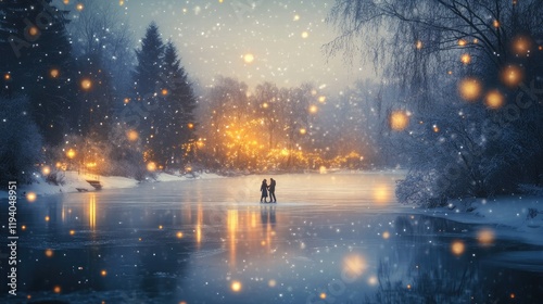 Romantic Winter Wonderland: A Couple's Enchanting Frozen Lake Escape