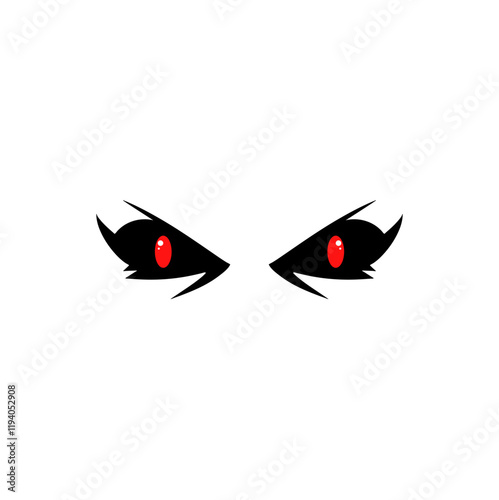 Cartoon scary eyes. Vector illustration 