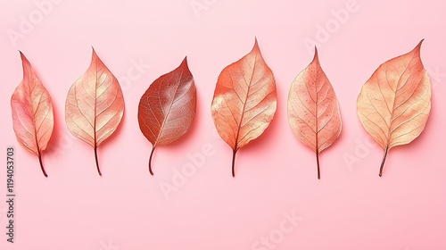 Autumn Leaves Pink Background