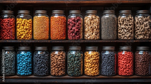 Wallpaper Mural Colorful jars filled with various grains and seeds. Torontodigital.ca