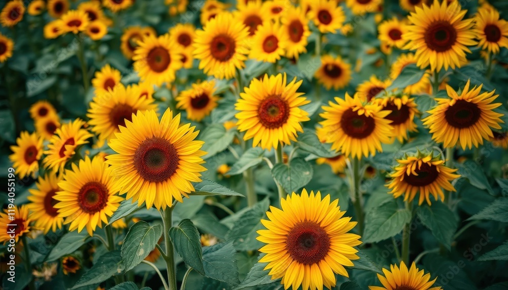 bunch of sunflowers blooming in the garden bunch of sunflowers blooming in the garden