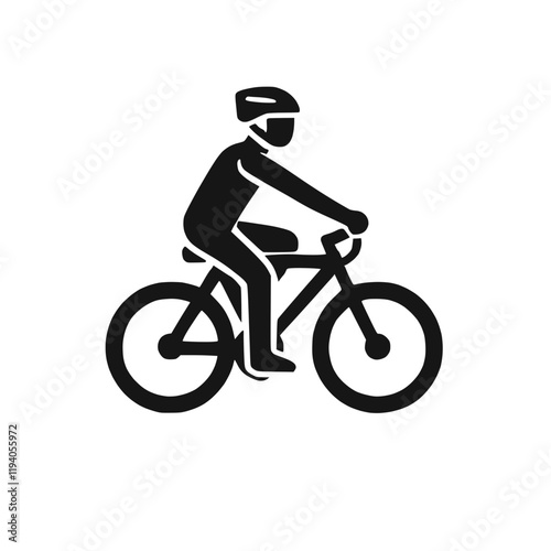 Silhouette eines Fahrradfahrers mit Helm – KI generiert