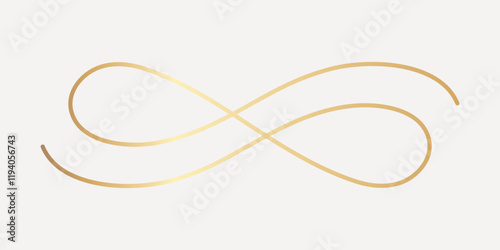 Elegant gold infinity symbol, hand drawn vector
