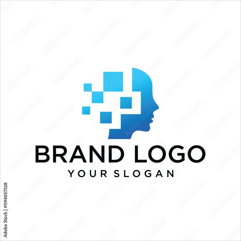 digital face tech company logo vector digital face tech company logo vector