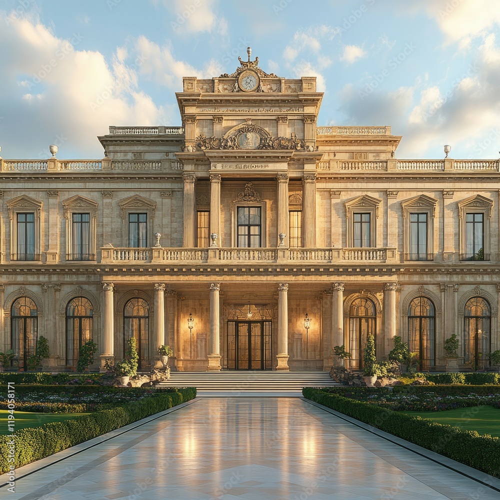 Obraz premium Magnificent Palace: A Masterpiece of Classical Architecture