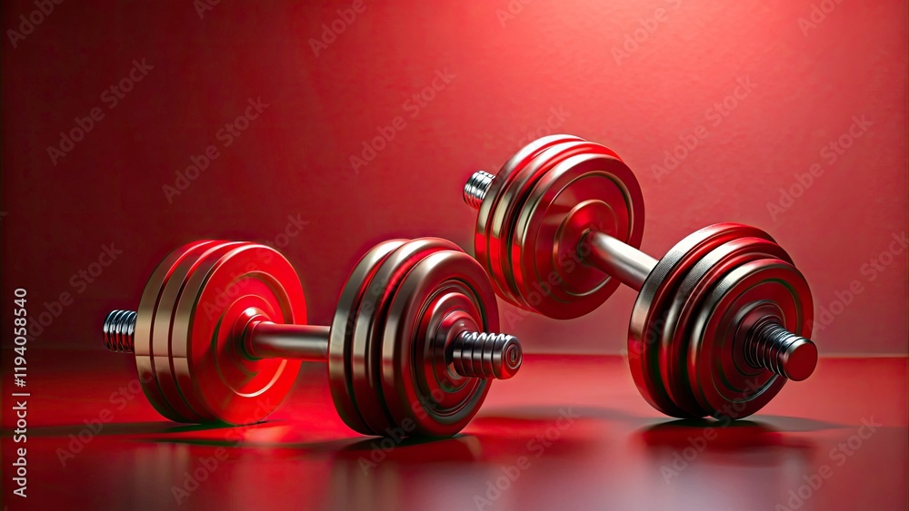 Red Dumbbells, Fitness Equipment, Workout Weights, Gym Accessories, Exercise Supplies, Red Background, Isolated Dumbbells, Strength Training Red Dumbbells, Fitness Equipment, Workout Weights, Gym Accessories, Exercise Supplies, Red Background, Isolated Dumbbells, Strength Training