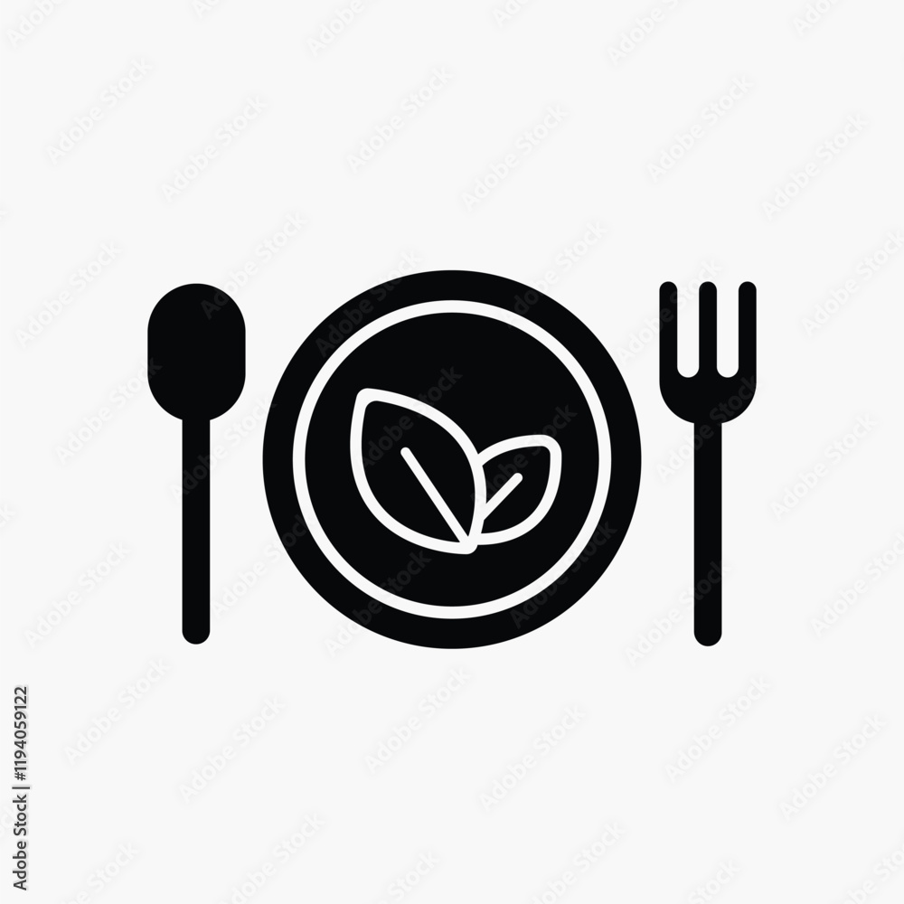 Organic restaurant flat icon vector