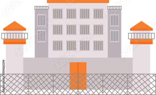 jail building fenced