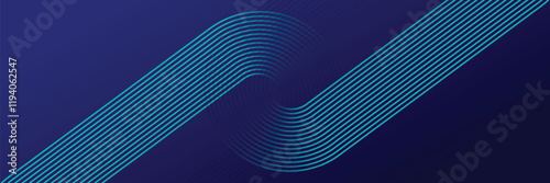 Technology abstract background with glowing geometric lines. Shiny blue rounded square lines pattern. Modern futuristic graphic design. Suit for business, website, corporate, brochure, banner