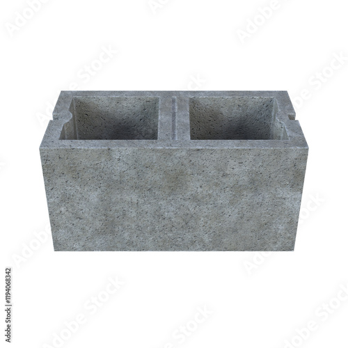 Cinder Block Double Sash 16x8 isolated on white