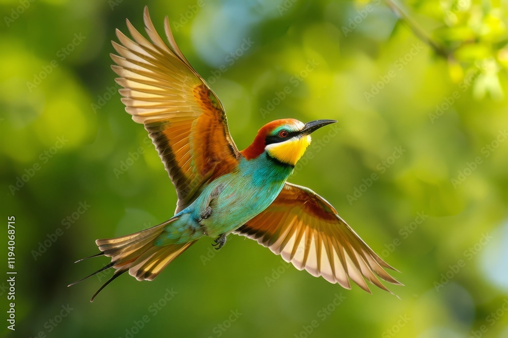 European Bee-eater (Merops apiaster). Russia, the Ryazan region (Ryazanskaya oblast) European Bee-eater (Merops apiaster). Russia, the Ryazan region (Ryazanskaya oblast)