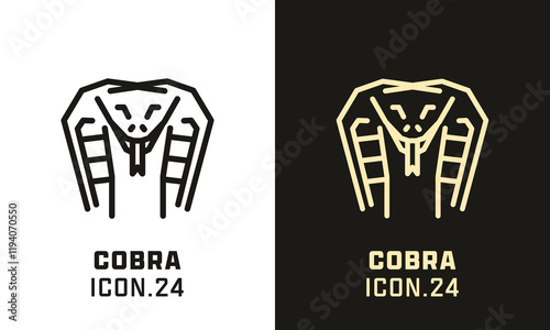 Cobra stylized head geometric line icon