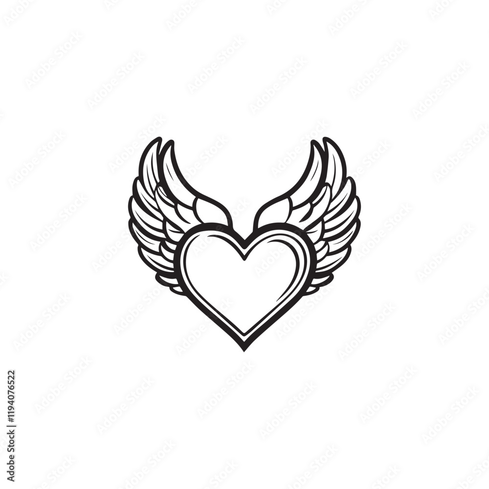 14 February valentine day vector heart with wings 14 February valentine day vector heart with wings