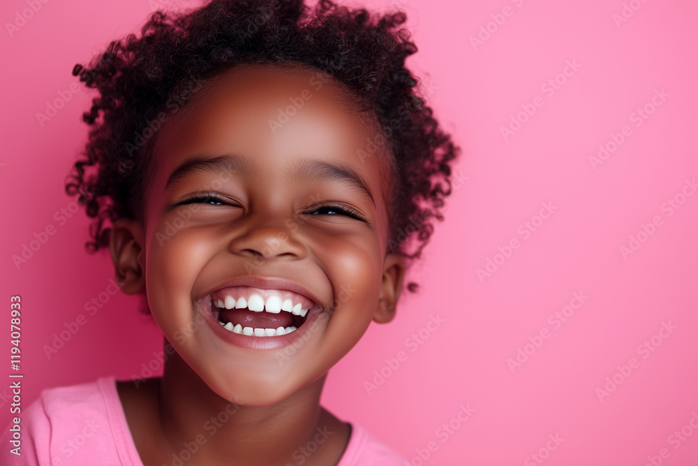A kid is joyfully smile portrait photo on isolated background 